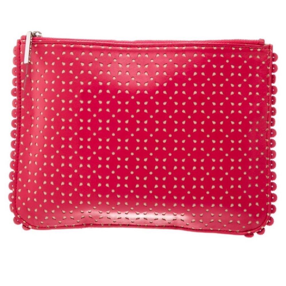 Tabitha Simmons Red Perforated Clutch